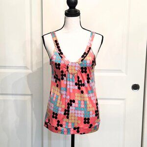 Vintage Marc Jacobs Y2K Pink Polka Dot 100% Silk Tank Top Blouse, Size XS
